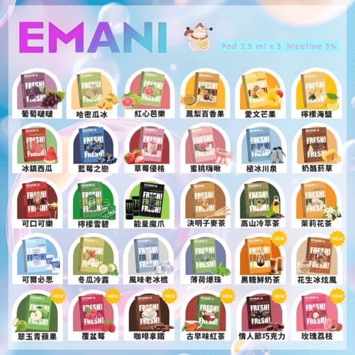 依馬尼煙彈 Emani霧化彈 通用悅刻Relx主機一代 一盒三入